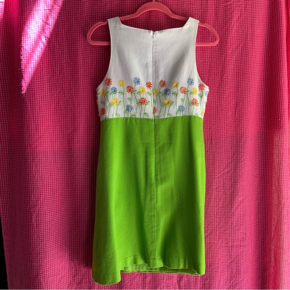 60s/ 70s Inspired Lori Ann Made in Canada Vintage Green Summer Flower Dress - Picture 2 of 11